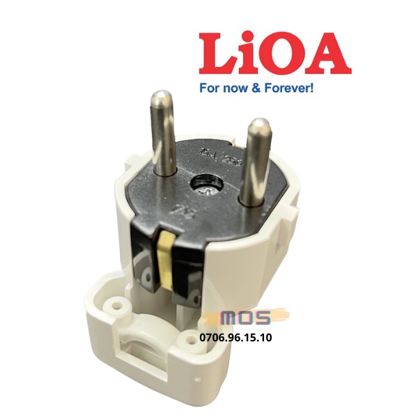 Phích cắm tiêu chuẩn châu âu EU Phích cắm điện LIOA, 2 chân, 2 chấu, chân tròn, phi 5 – EUR05  -Mos Shop