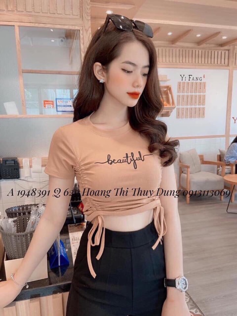 💕 Croptop Rút Dây 2 Bên