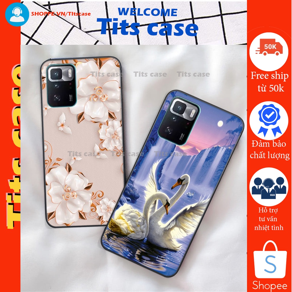Ốp lưng  Xiaomi REDMI NOTE 10 PRO 5G in hình thiên nga,hoa may mắn, đặc sắc ĐỘC - LẠ - BỀN