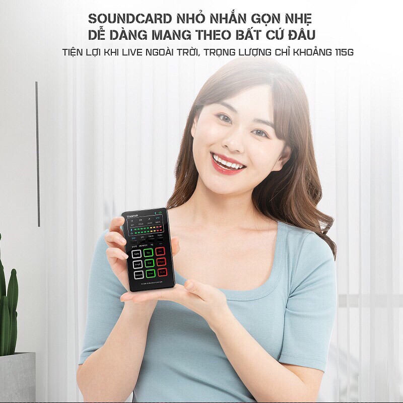 Combo mic thu âm Takstar MX1 mini đầy đủ mic livestream sound card có auto-tone tích hợp pin giá dây livestream tai nghe