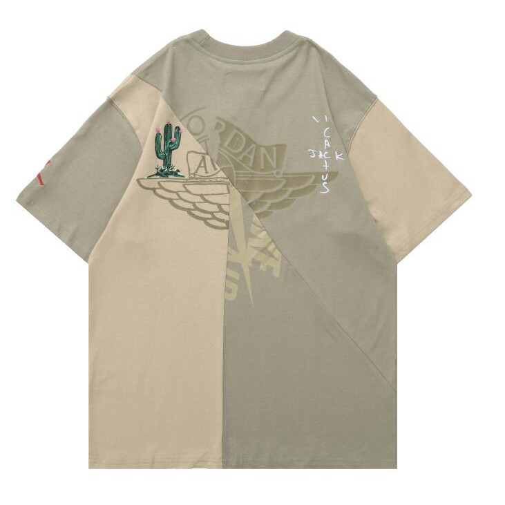 Air Jordan 6 x Travis Scott joint stitching print short-sleeved T-shirt | BigBuy360 - bigbuy360.vn