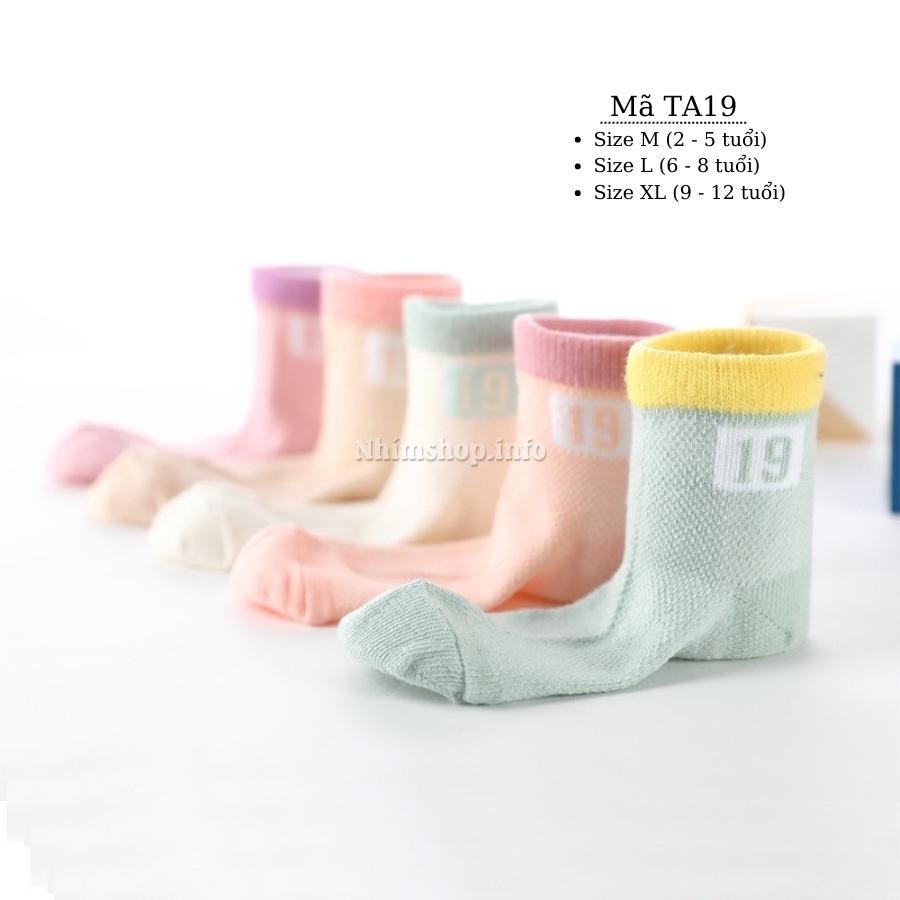 Tất lưới mùa hè cho bé trai bé gái cổ cao mắt cá thời trang năng động cá tính phù hợp trẻ em học sinh 2 - 12 tuổi TA19