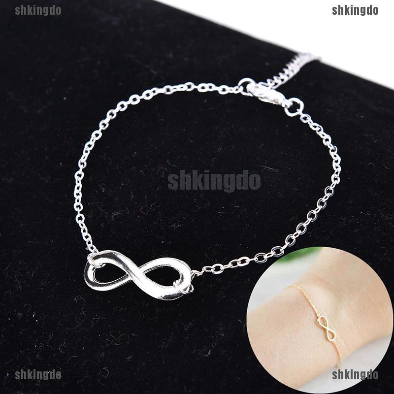 THINH Vòng tay dây xích mặt vô cực nhỏ dễ thương