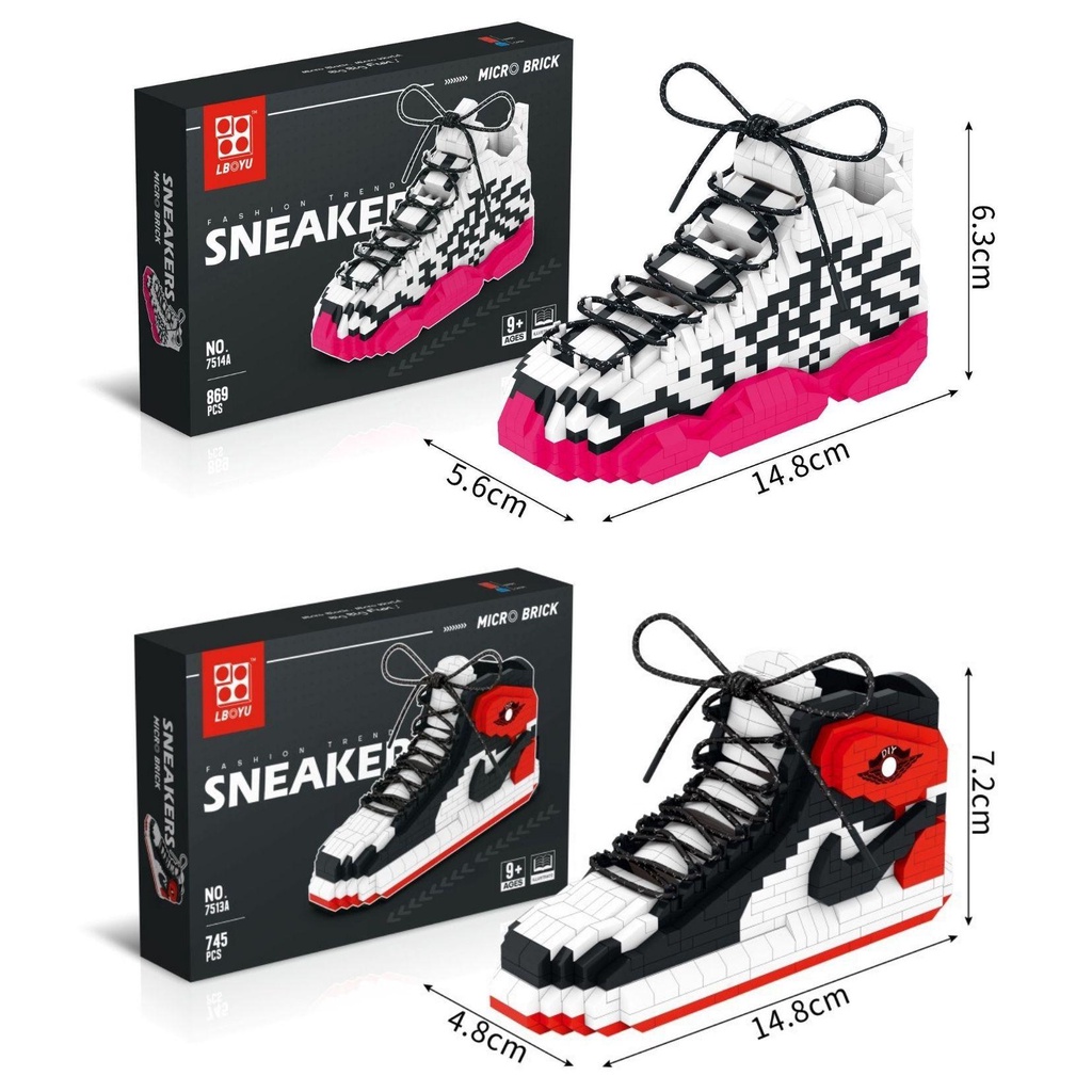 Bộ đồ chơi lắp ghép Giày thể thao Sneakers Yeezy mini cực ngầu, Đồ chơi lắp ráp giày Sneakers Yezzy