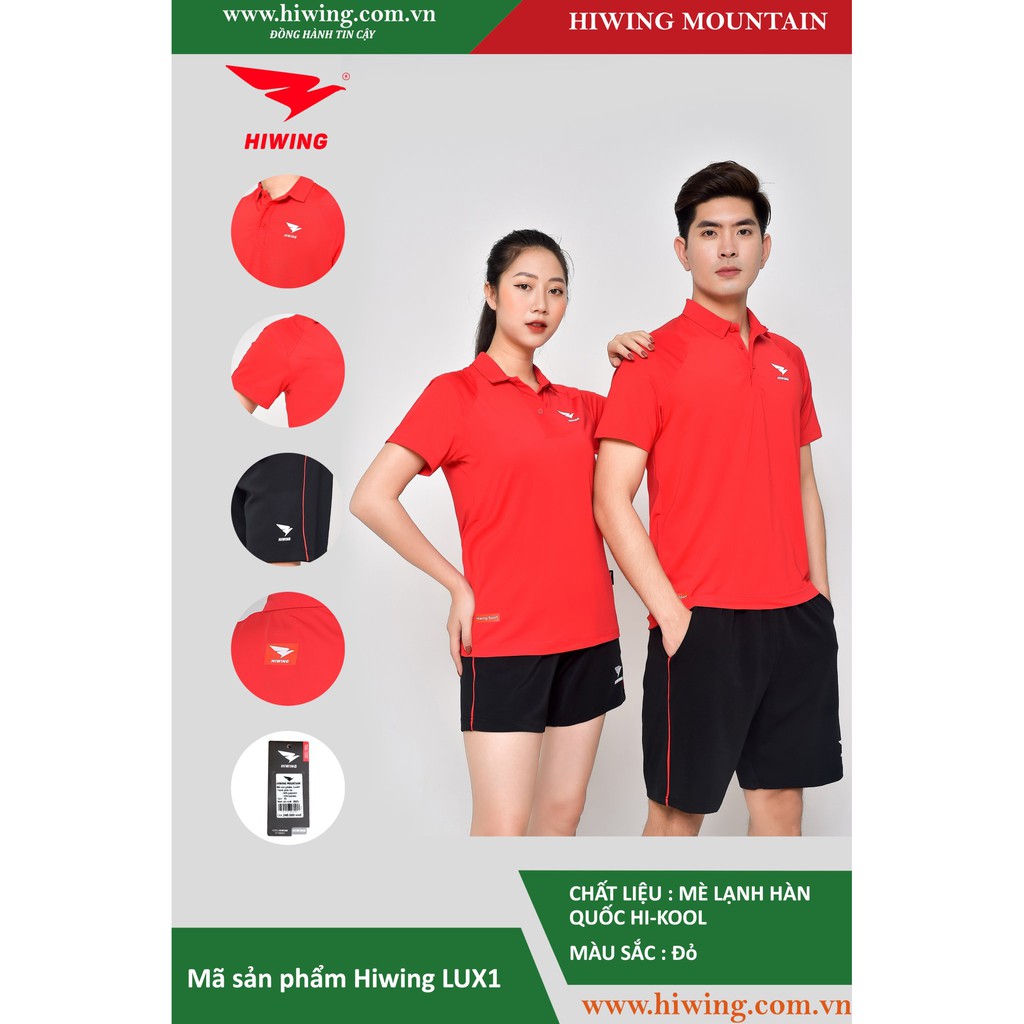 Áo Tennis, Áo Cầu Lông Nam Nữ Thương Hiệu HIWING Chất Liệu Mè Lạnh Hàn Quốc HI-KOOL Cao Cấp Mẫu LUX 1_Tặng Quà