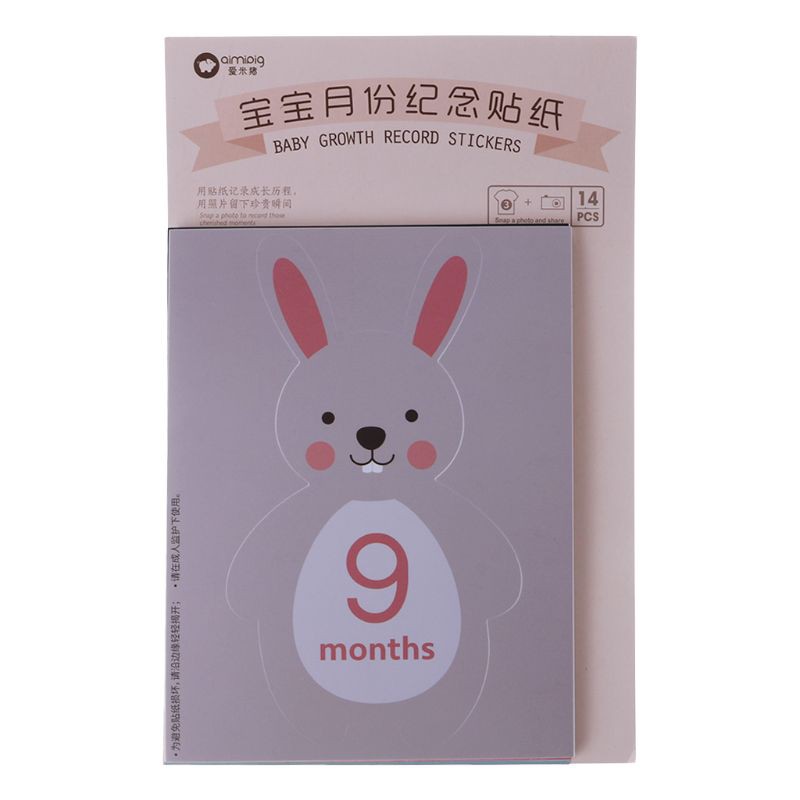 Set 14 miếng dán quần áo đánh dấu số tháng sinh để mẹ chụp ảnh lưu niệm cho bé