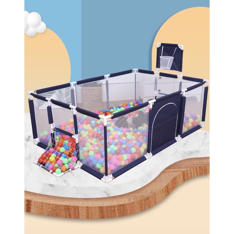 Quây bóng, quây cũi nhà bóng cho bé có ném bóng rổ - Kích thước 1m2x 2m3