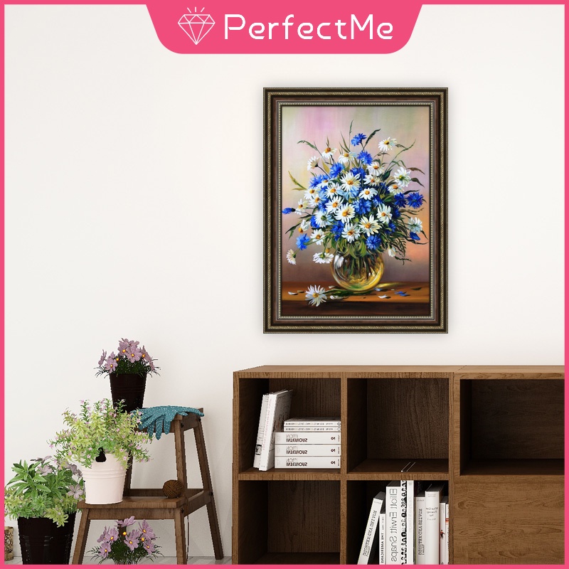 Bộ Tranh Đính Đá 5D Họa Tiết Hoa Xinh Xắn Độc Đáo Kích Thước 30x40cm DIY