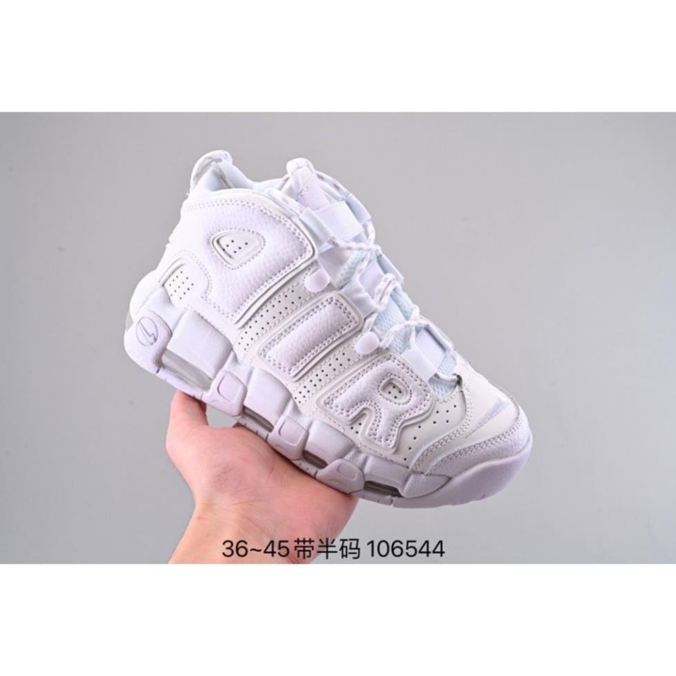 NK Air More Uptempo Giày Bóng Rổ Pippen Cổ Điển LớnAIR LOGO Giày Nam Đệm Khí Da ! * 🎧️