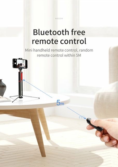 Gậy chụp ảnh Baseus Bluetooth sellfi chính hãng - Dựng 3 chân điều khiển xa 5 mét siêu tiện