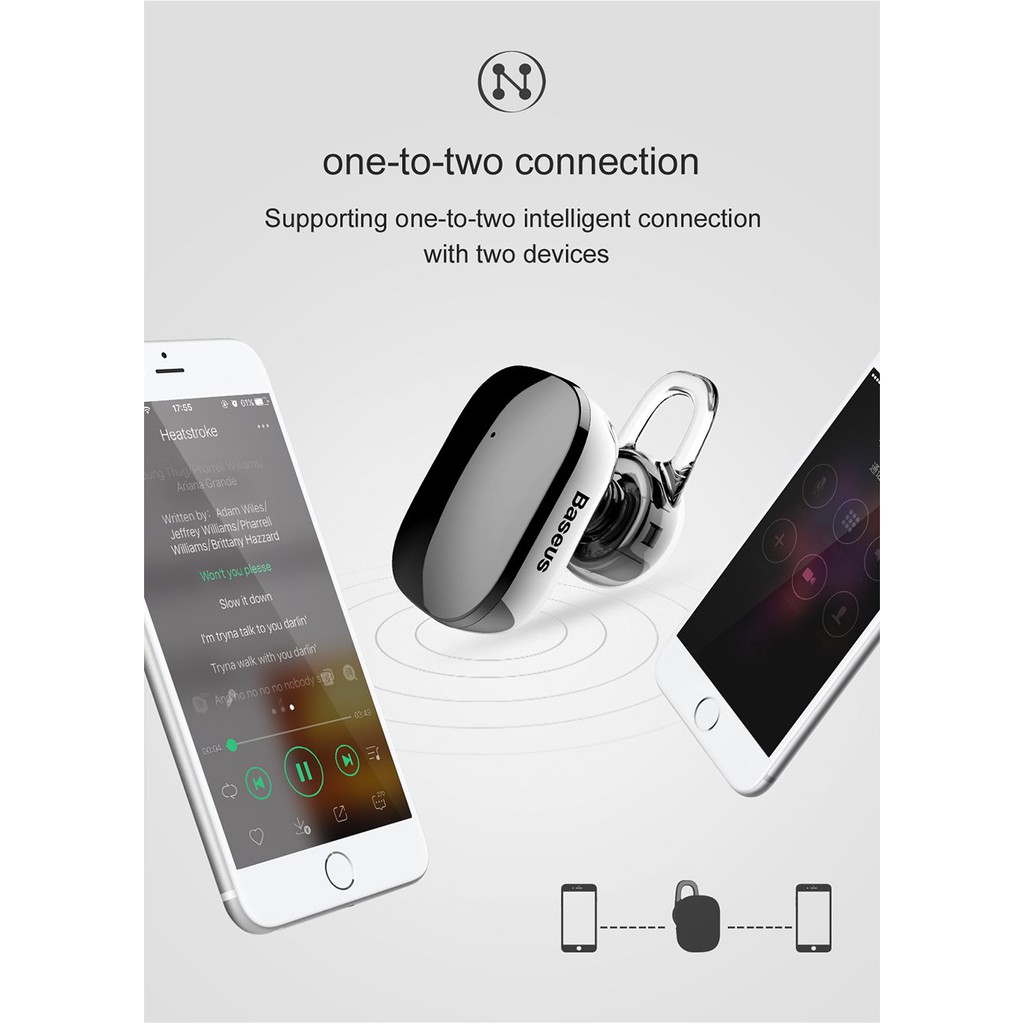 [Mã ELFLASH5 giảm 20K đơn 50K] Tai nghe Bluetooth Baseus Encok Mini Wireless Earphone A02 - Huco Việt Nam