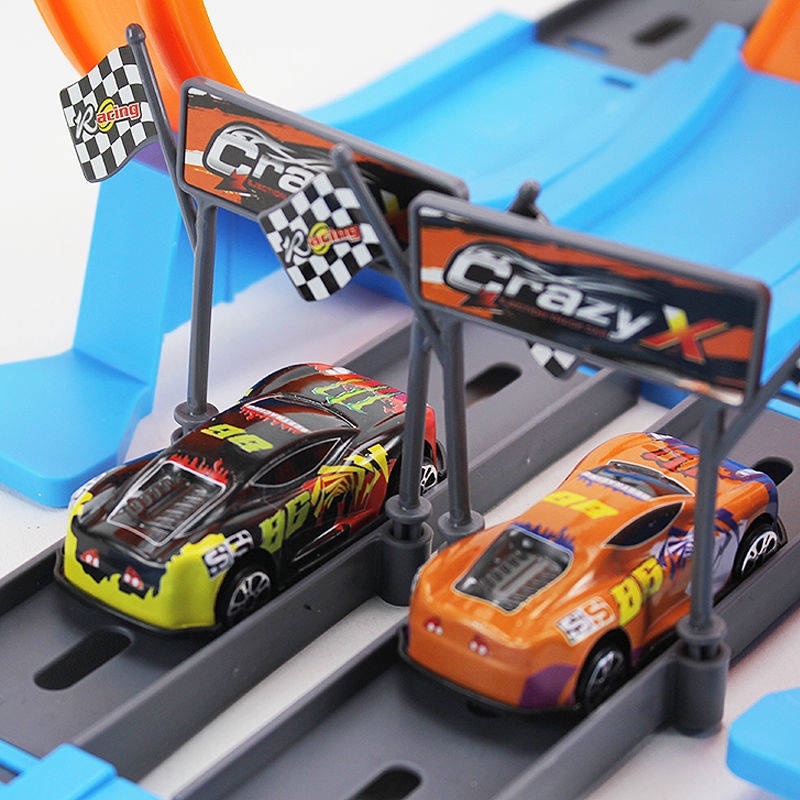 Catapult xe ô tô đồ chơi Hot Wheels Đường đua TỰ LÀM đường đua xe kim loại sinh nhật cho trẻ em Đồ chơi giáo dục phù hợp