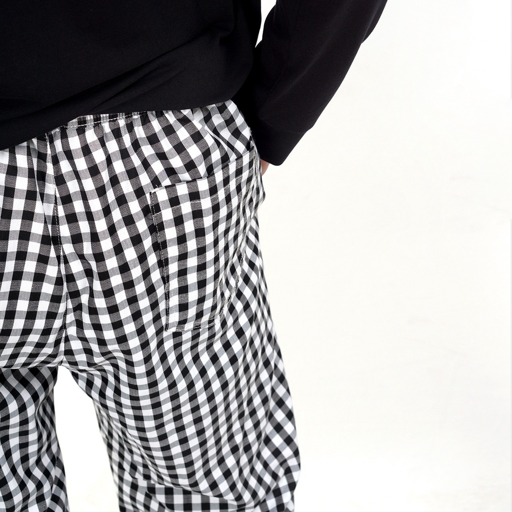 Quần dài nam SAYME quần mặc nhà ống rộng cạp chun kẻ caro MBTR0008