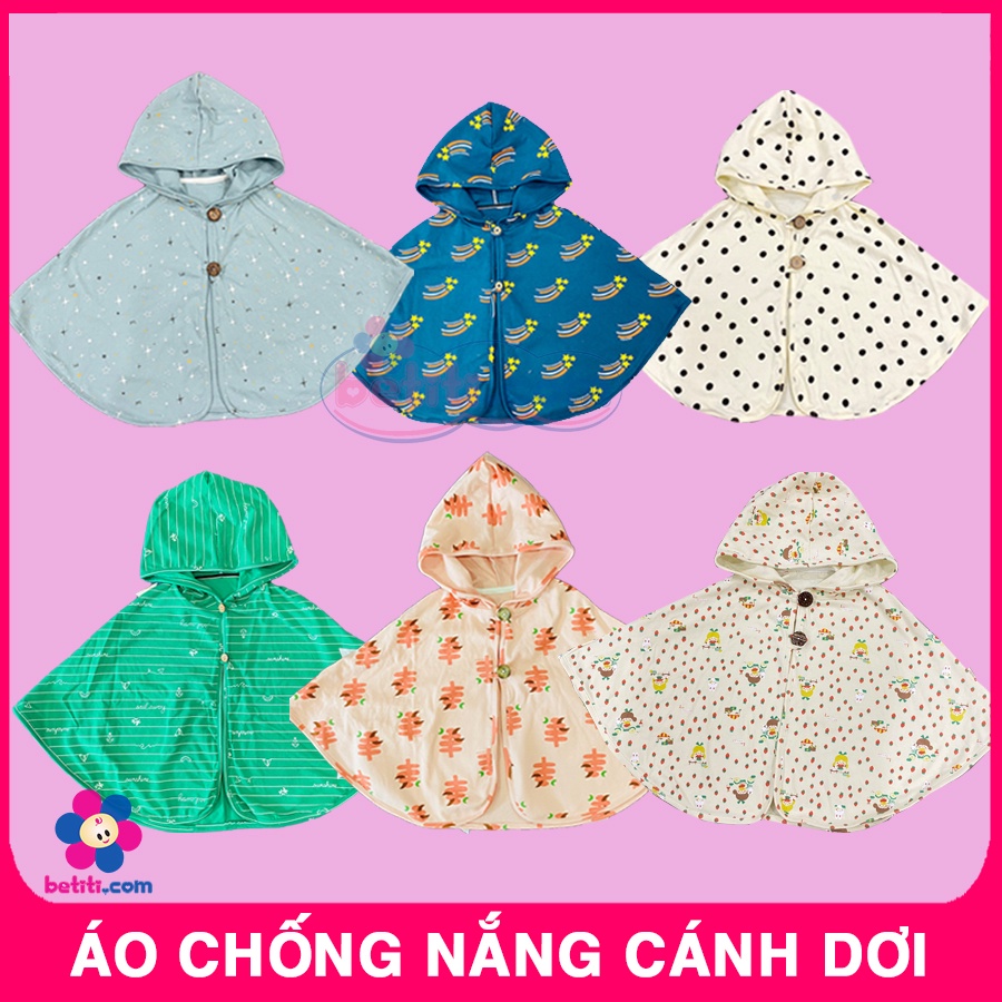Áo Choàng Chống Nắng Cánh Dơi Tránh Gió Xuân Hè Bé Trai Bé Gái Chất Liệu 95% Cotton