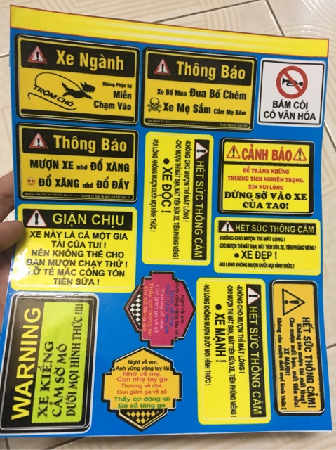 Tem logo cảnh báo xe ngành trộm chó