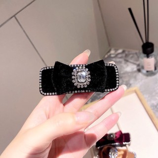 Kẹp mái bật nơ nhung đính đá