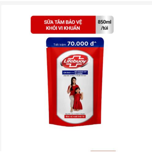 Sữa tắm Lifebuoy Bảo vệ khỏi vi khuẩn 850gr (Túi) | BigBuy360 - bigbuy360.vn