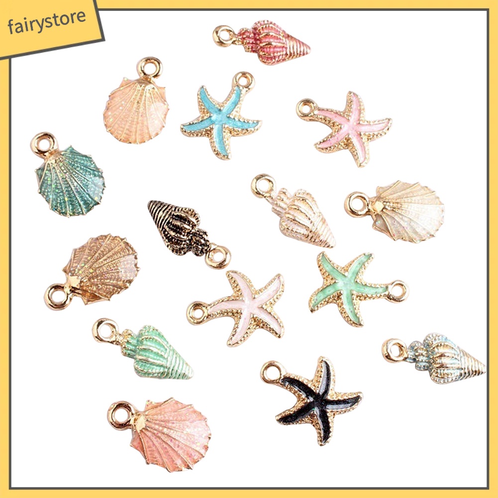 Set 15 mặt trang sức tráng men hình sinh vật biển thời trang cá tính