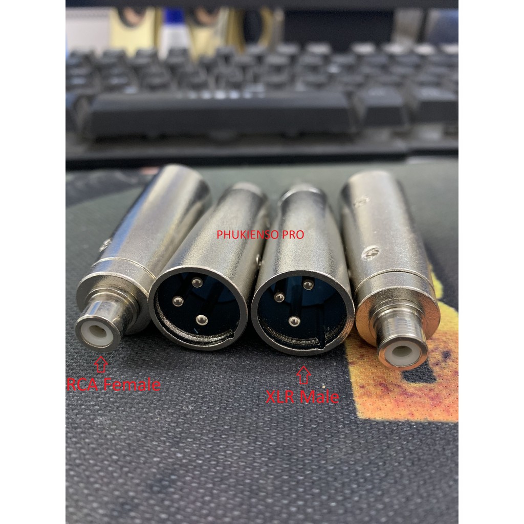 Đầu chuyển lỗ bông sen RCA ra đầu Canon XLR Đực