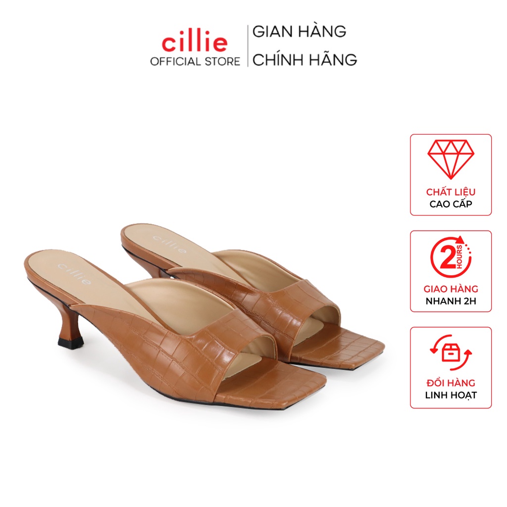 Guốc nữ Cillie gót nhọn 5p quai ngang hottrend sang trọng mang đi làm đi chơi tiện lợi 1024