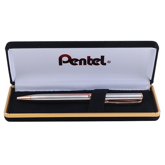 Bút ký doanh nhân thân kim loại, các chi tiết mạ vàng 14k Pentel B810PG-C Mực xanh nét 0.8mm