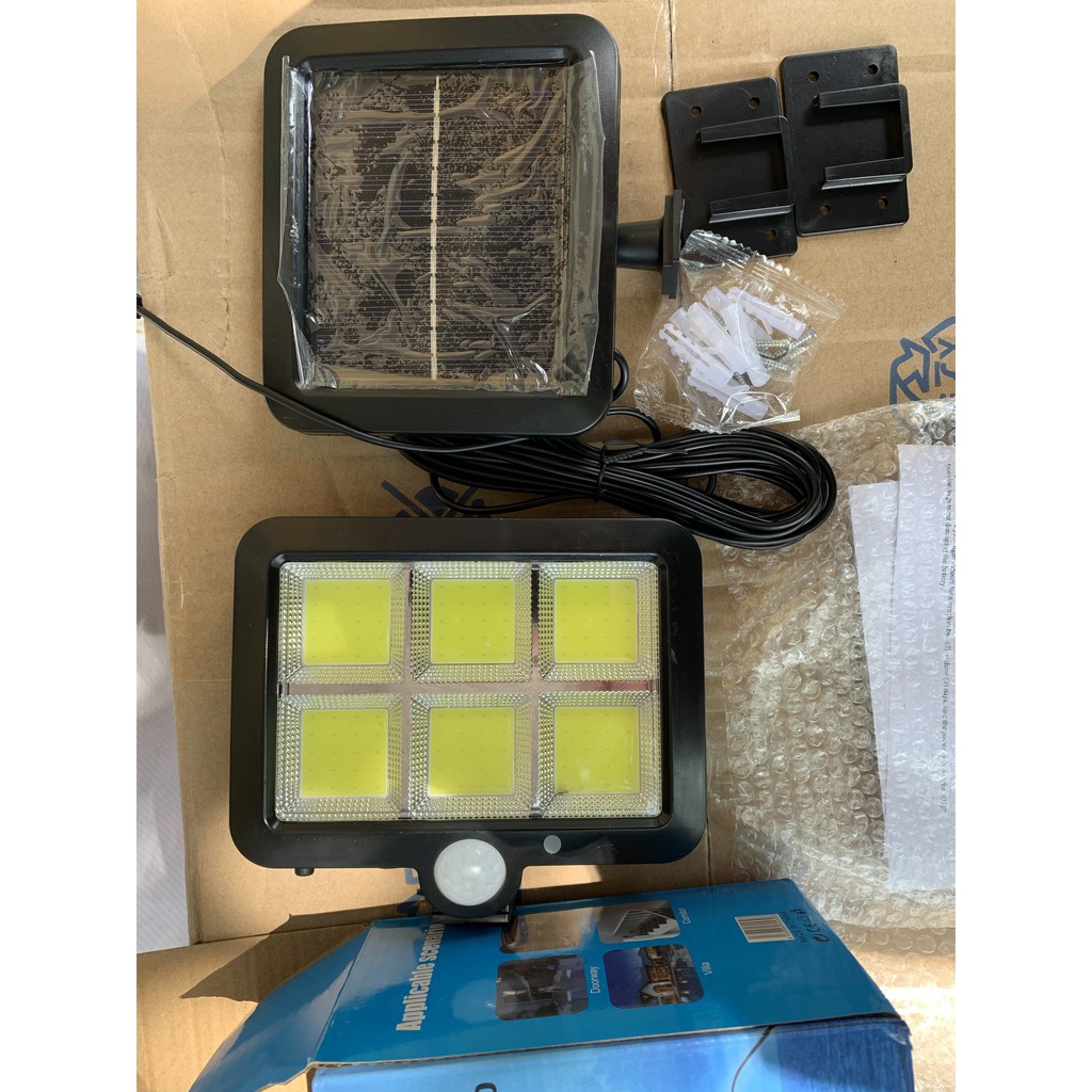 [120 LED] Đèn Led Năng Lượng Mặt Trời cảm biến chuyển động 150W 120 mắt COB Ngắn | BigBuy360 - bigbuy360.vn