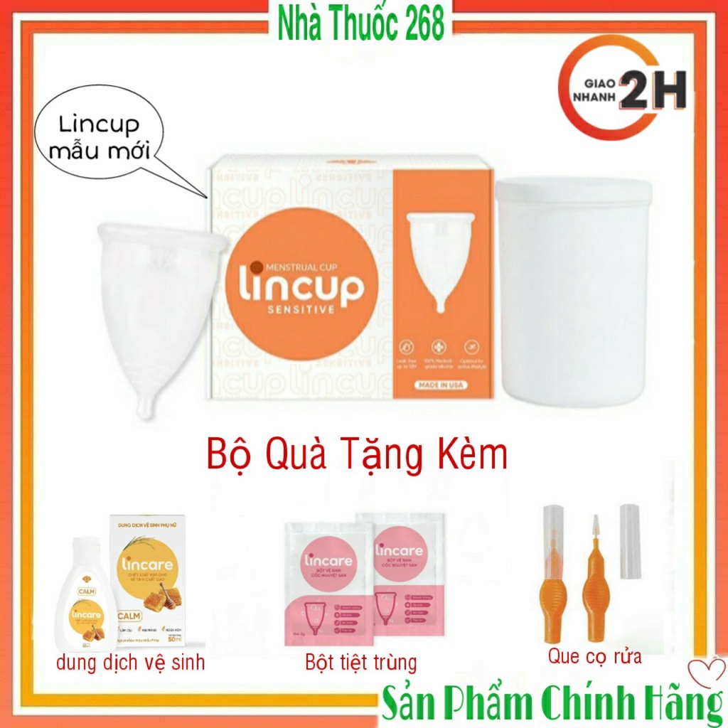 Cốc Nguyệt San Lincup Chính Hãng Nhập Khẩu Mỹ 💖 Tặng Nhiều Quà   [SP chính hãng]