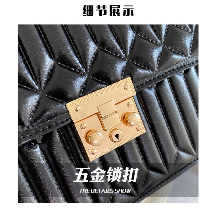 Túi xách Jasmin Noir hình vuông nhỏ in hoa có khóa cổ điển cho nữ