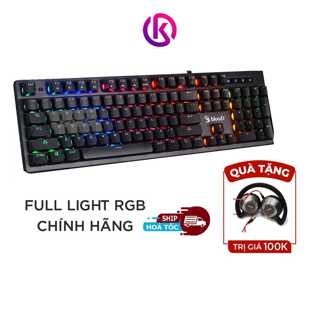 Bàn phím BLOODY B500N MECHA-LIKE SWITCH GAMING KEYBOARD đèn LED chính hãng Diệp Khánh