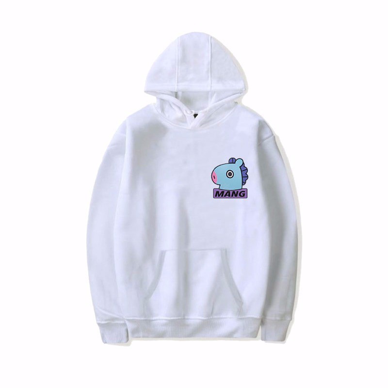 Áo Hoodie Nhung Màu Trơn In Hình Bt21 Bts Dễ Thương Cho Nam Và Nữ