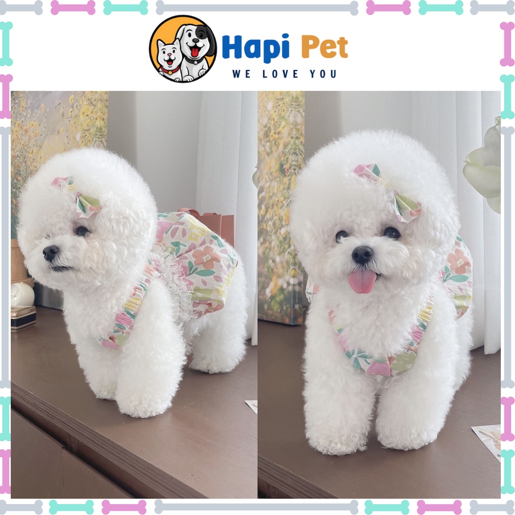 Váy Hoa Kèm Kẹp Nơ Công Chúa Xinh Cho Chó Mèo Năm 2022 Quần Áo Thú Cưng Cao Cấp Hapipet_Shop