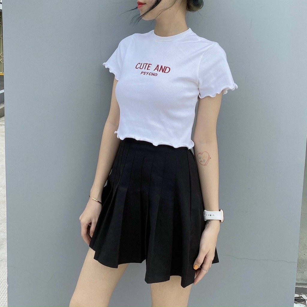 [Mã SKAMSALE8 giảm 10% đơn 200K] Áo Croptop Cute And Psycho - Dưới 52kg