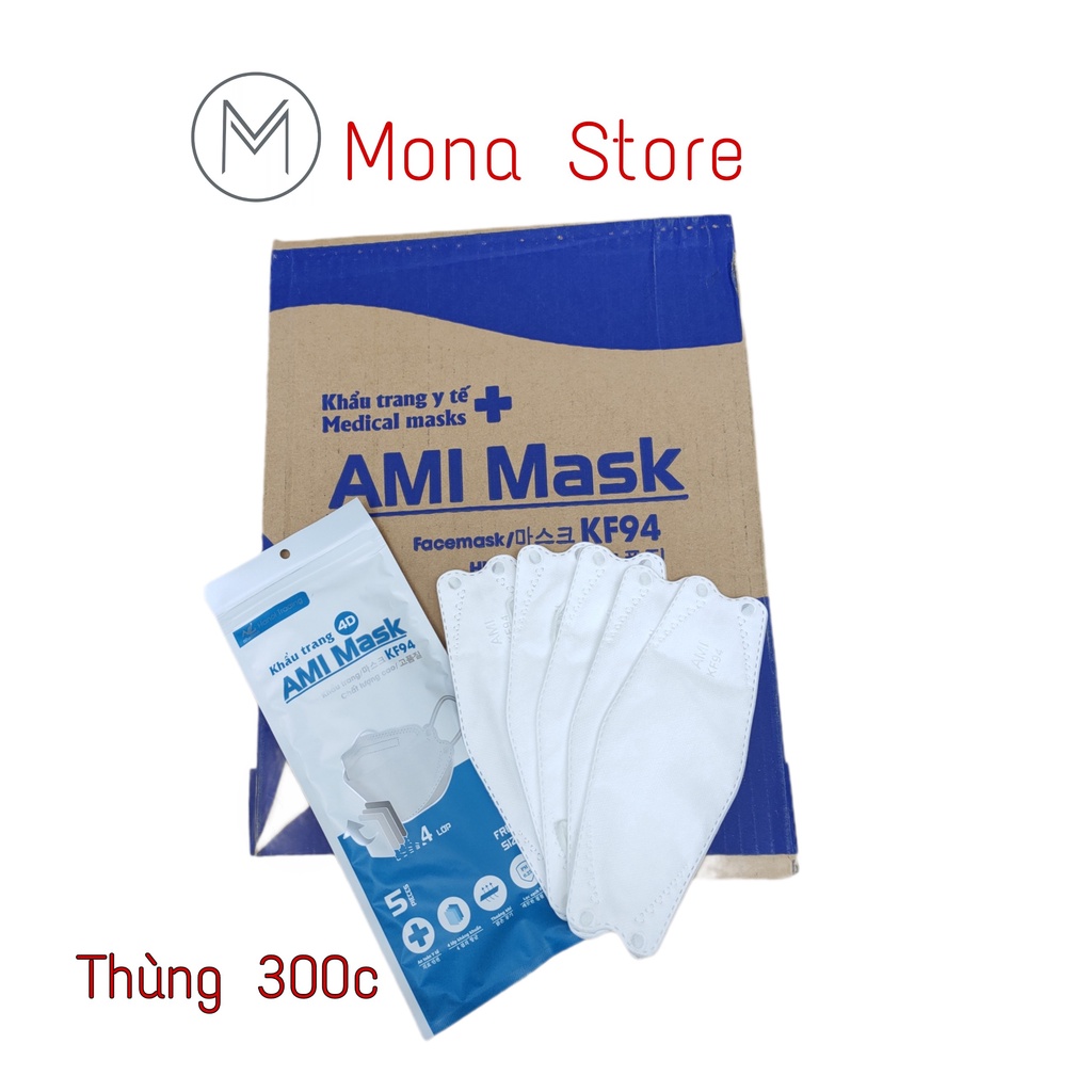 [Mã COSDAY giảm 8% đơn 150K] Thùng 300c Khẩu trang 4D tiêu chuẩn Hàn quốc KF94 - Mona store