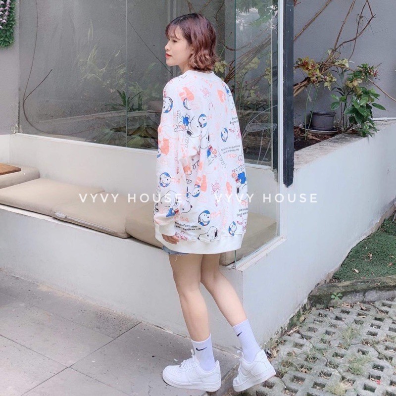 ÁO KHOÁC NỈ CARDIGAN HOẠ TIẾT SNOOPY (KÈM FEEDBACK)