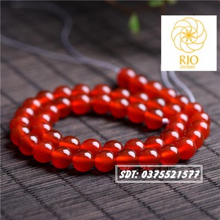 Đá mã não đỏ làm vòng tay handmade (hạt lẻ)
