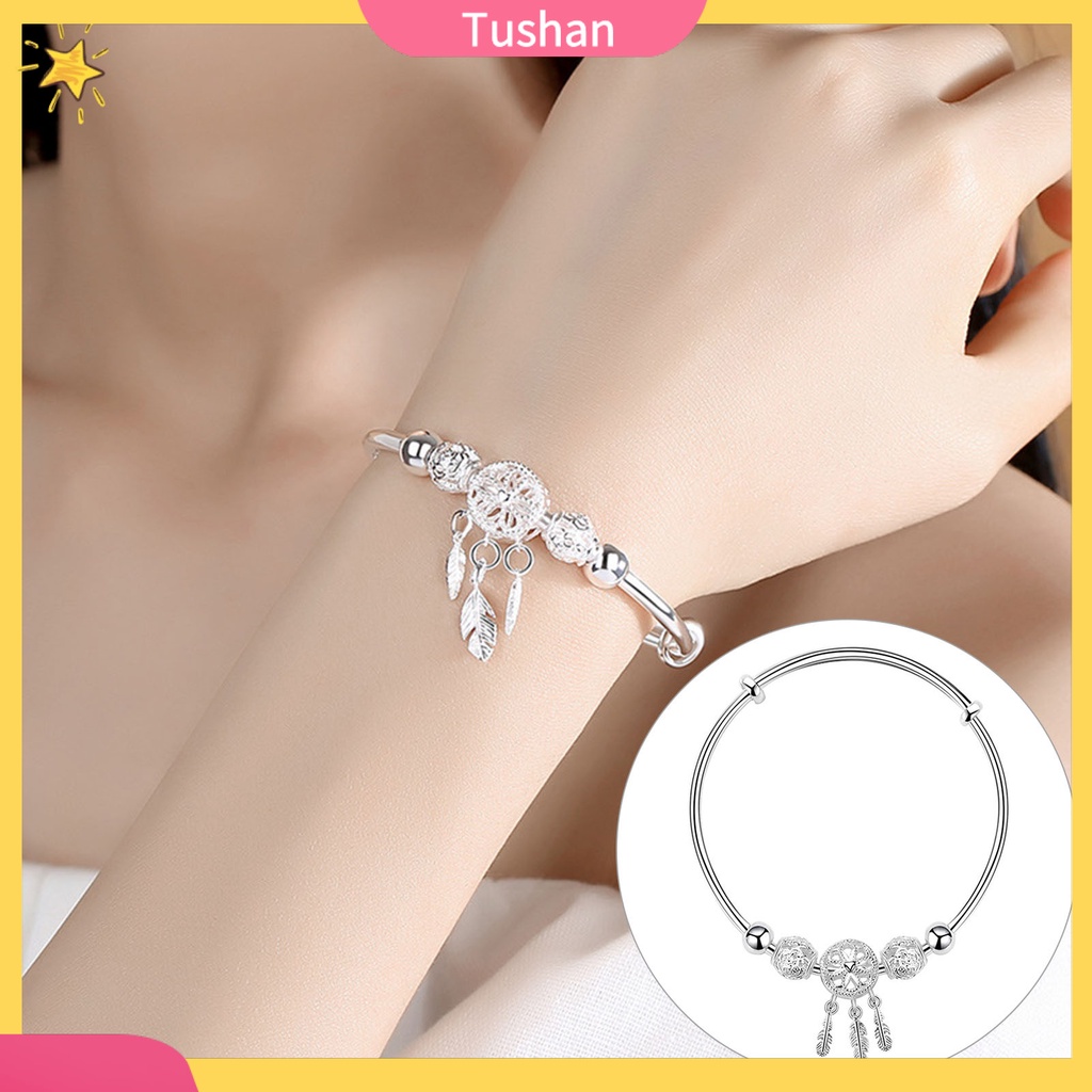 Vòng tay đính lông vũ tua rua thời trang cho nữ