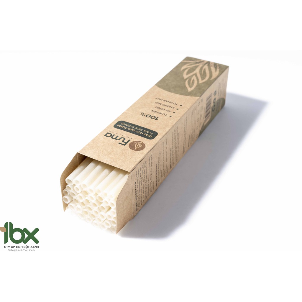 Ống hút gạo Fuma | Size Cafe dài 6.5mm x 20cm | Hộp 250g ~ 55 ống