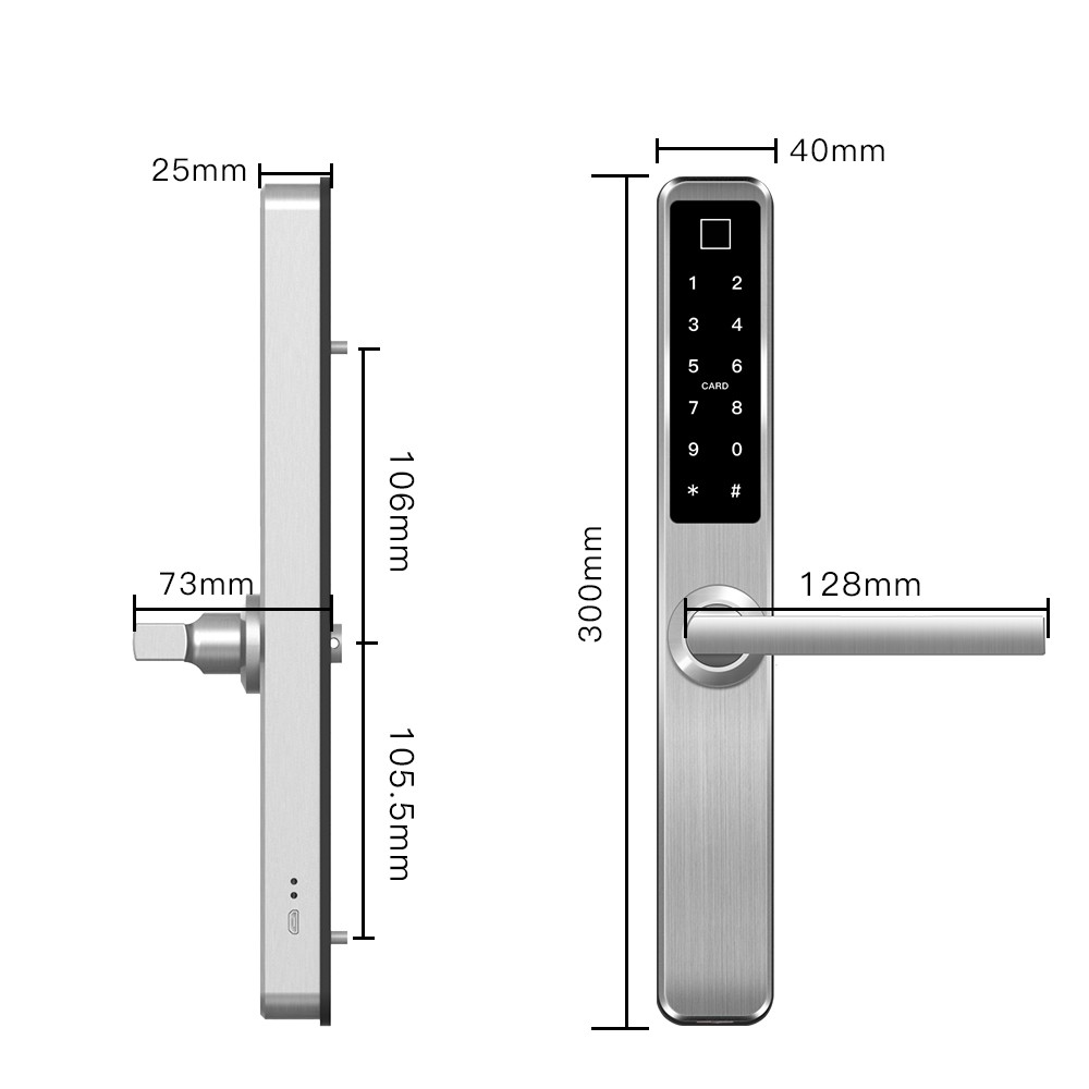 APP TIẾNG VIỆT Khóa cửa nhôm (Xingfa) thông minh dùng TUYA/TTLOCK - Phù hợp cửa nhôm và cửa gỗ - BH 12 tháng (tùy chọn)