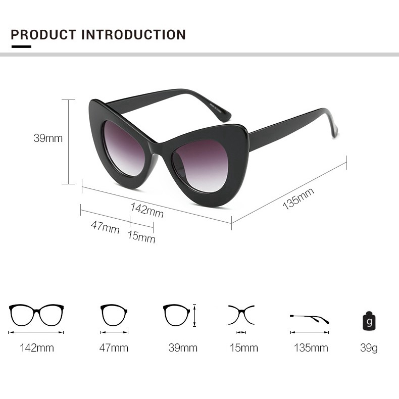 Kính mát SAMJUNE gọng mắt mèo thời trang nữ tính