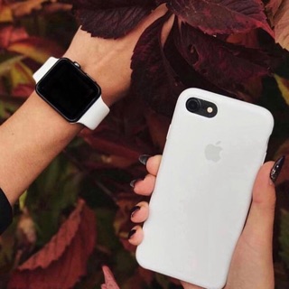 Set White Ốp iPhone và Dây Apple Watch Silicone