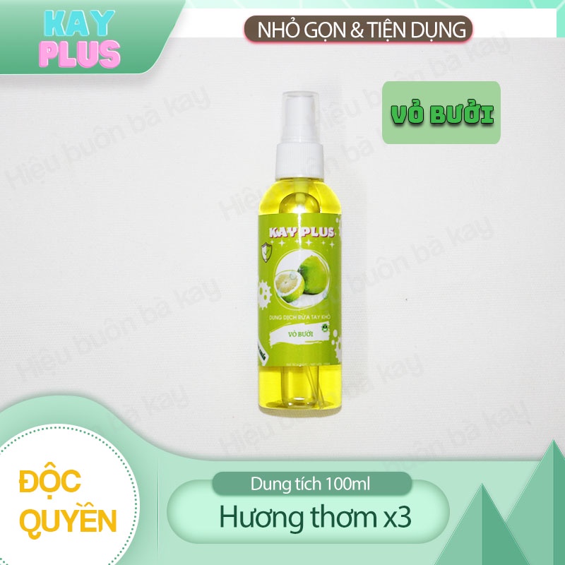 Chai nước rửa tay khô xịt kháng khuẩn mini bỏ túi KayPlus (100ml)