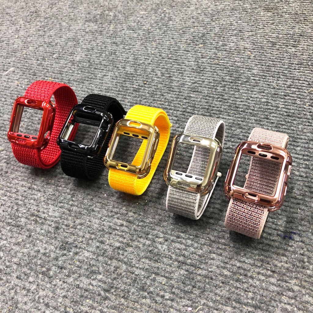 COMBO ỐP VIỀN SILICON VÀ DÂY DÁN NYLON DÀNH CHO APPLE WATCH