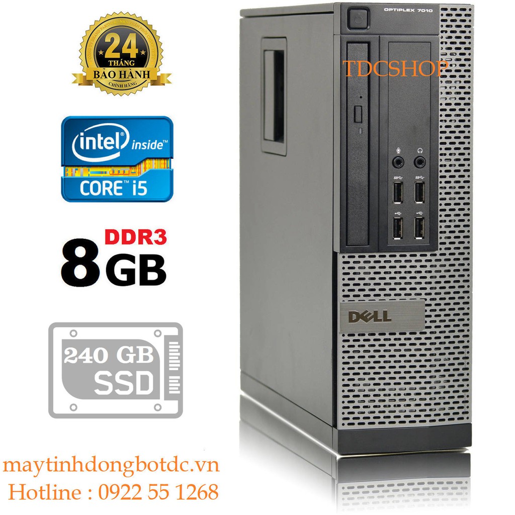 Case máy tính đồng bộ dell Optiplex 7010 core i5 3470, ram 8gb, ổ cứng SSD 240gb , HDD 500GB, DVD. Tặng usb thu wifi.