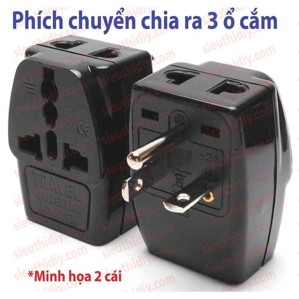 Phích chuyển ổ Đài Loan-Mỹ 3P ra ổ cắm đa năng