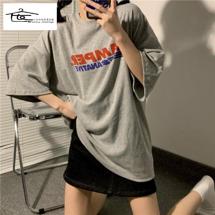 Áo Thun Cotton Tay Ngắn Dáng Rộng Phong Cách Hàn Quốc Thời Trang Mùa Hè Hàng Mới Dành Cho Bạn Nữ 2022