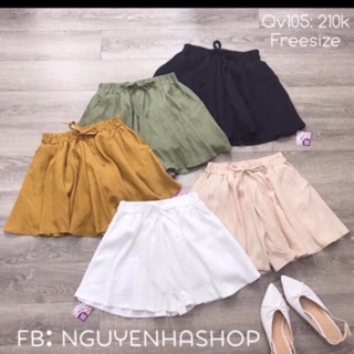 Quần sọt lưng thun giả váy