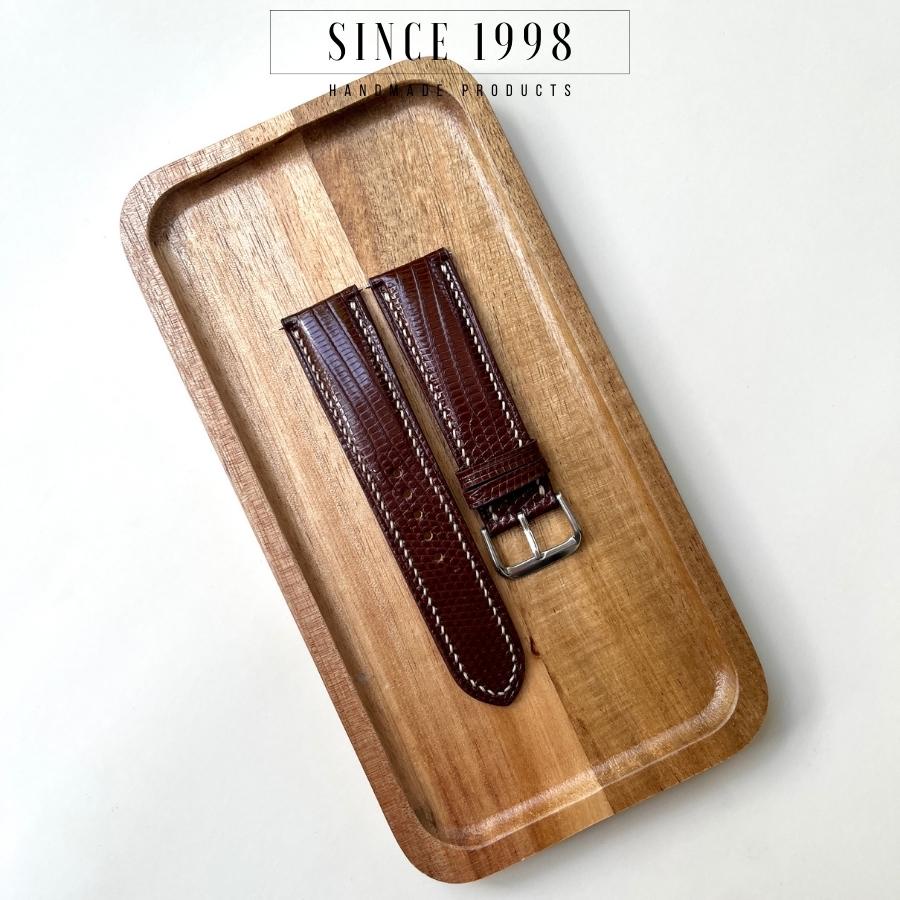 Dây Da Đồng Hồ Nam Kỳ Đà 20mm 22mm, Da Thật, Handmade, Chống Nước, Chính Hãng, Bảo Hành 12 Tháng
