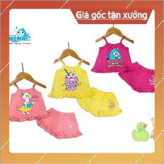 Đồ bộ cho bé gái kiểu nhún bèo in hình dễ thương từ 8kg đến 25kg