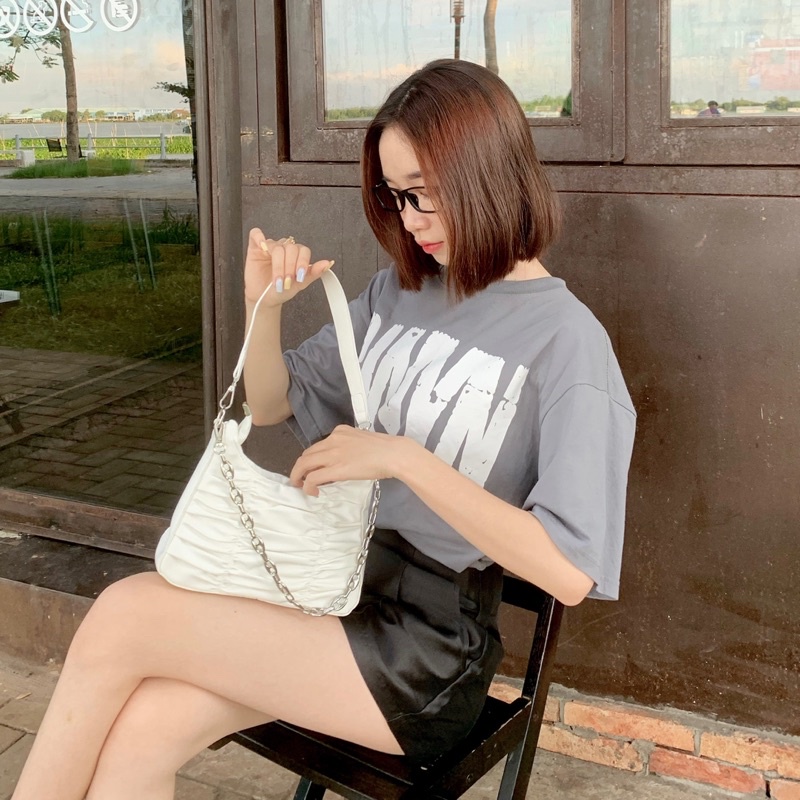 Túi xách xếp li đám mây 3 dây tặng kèm xích Cloudy Trendy