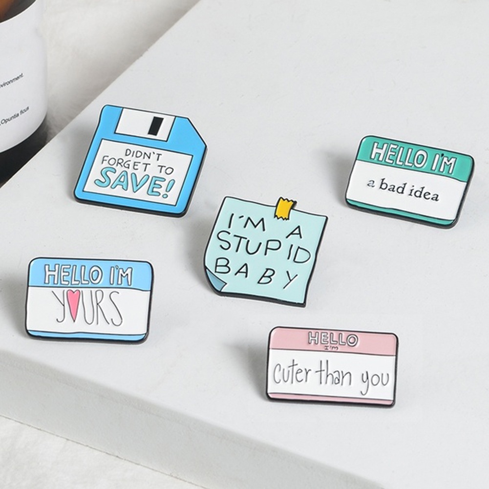 Ghim cài áo tráng men hình dáng miếng giấy ghi chú độc đáo sáng tạo